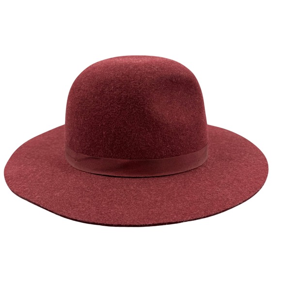 Brixton Wide Brim Wool Round Top Hat Womens‎ Small Burgundy/Wine Felt Ribbon Bow main image 8